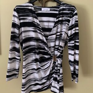 Calvin Klein Black and White Stripped Long Sleeve